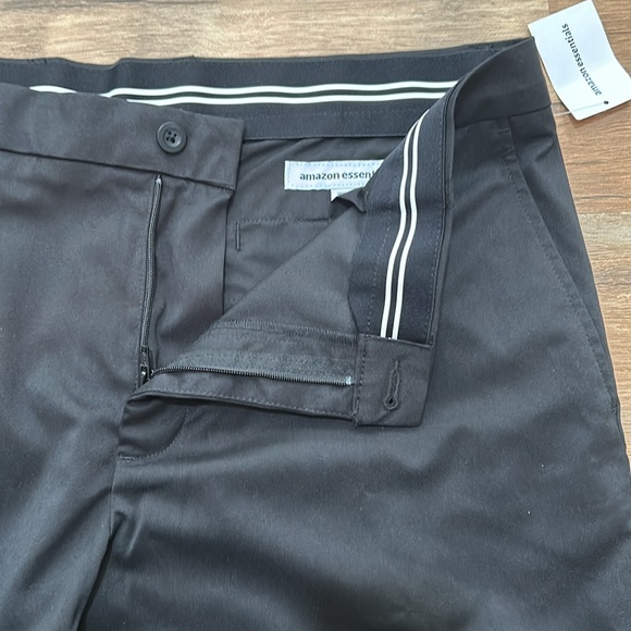 AMAZON ESSENTIAL CHINO PANTS CLASSIC FIT BLACK NEW 38W x 28L - Picture 6 of 14